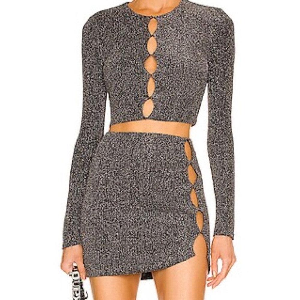 Dolores Crop Skirt in black & silver